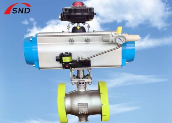 Pneumatic Flange Ball Valve DN50 SS316 PN25 for Industrial Use